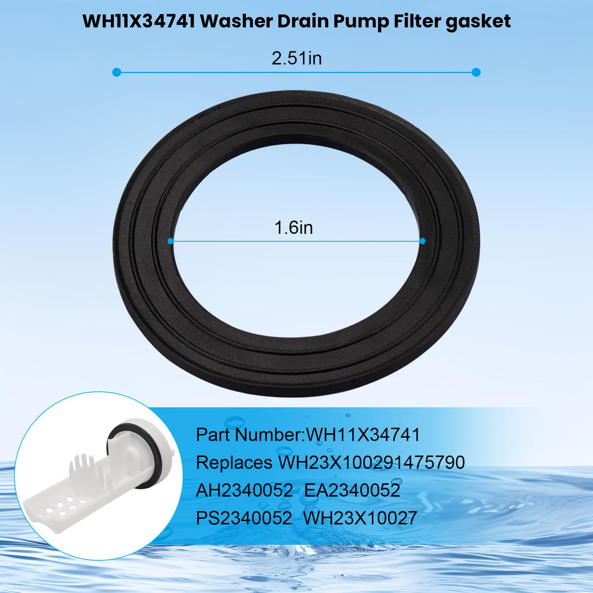 WH11X34741 Washer Drain Pump Filter gasket