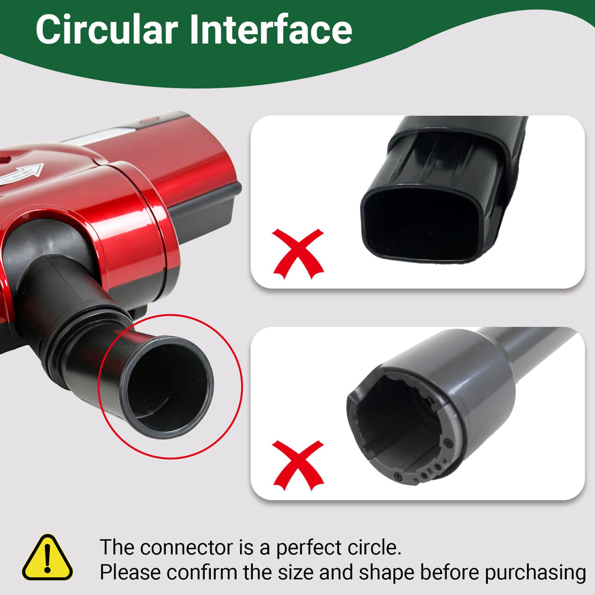 EZ SPARES Replacement Turbo Brush Head,Universal Vacuum Cleaner Brush, 1 1/4,1 3/8 Inch,Compatible with Most Vacuum Brands,Hoover Eureka Royal, Rainbow Shop Vac,As Christmas New Year Gift(Festive Red)