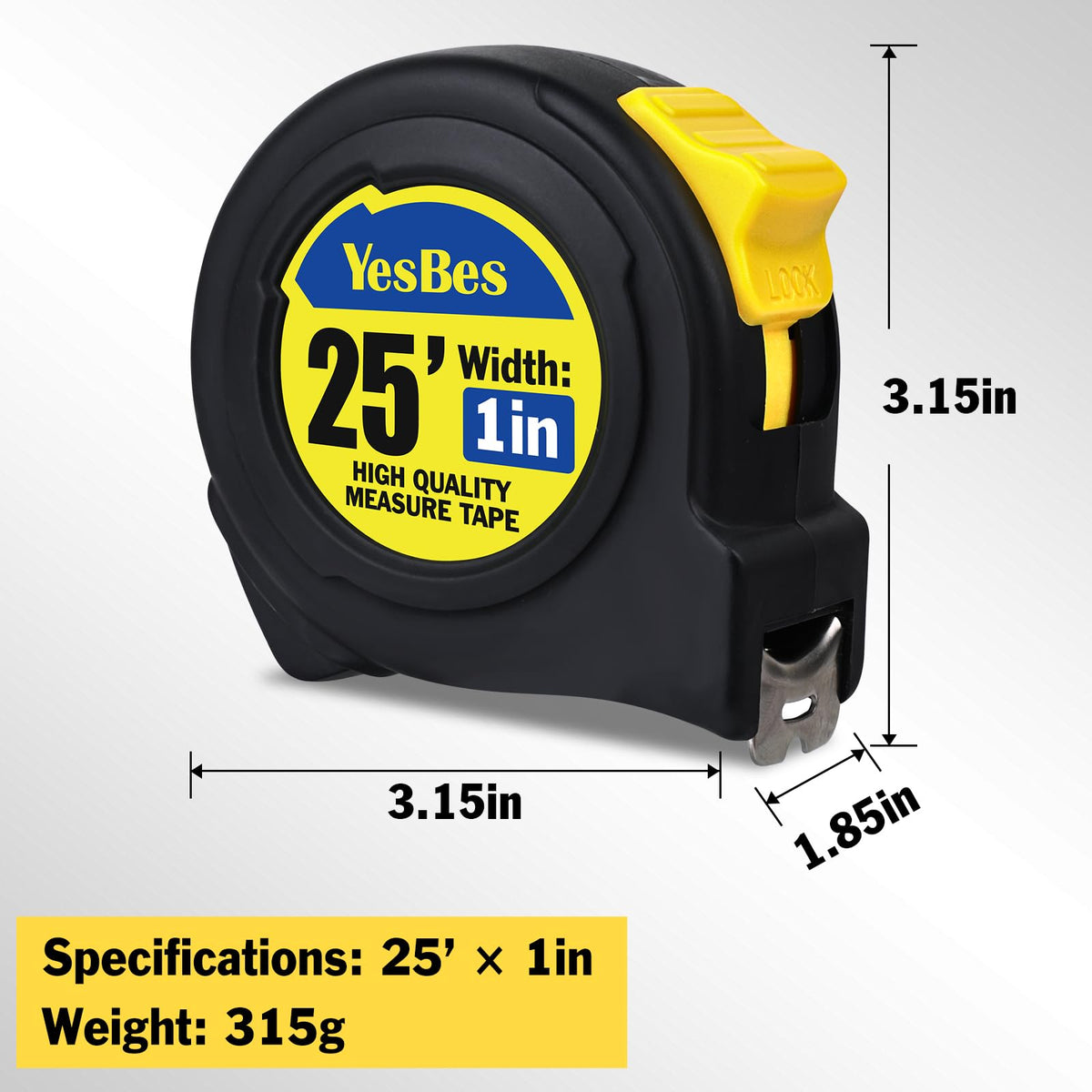 10 Pack Bulk Tape Measure 25 FT with Fractions 1/8, Easy Read Retractable Measuring Tape, Great for House Construction and Carpenter