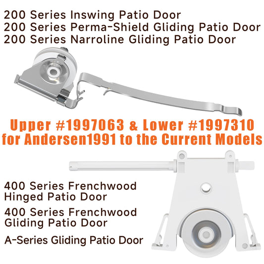 Sliding Screen Door Rollers for Andersen Gliding Screens Replacement, 1-1/4" Nylon Concave Wheels, Fits 200 & 400 Series Patio Door Screen Wheel