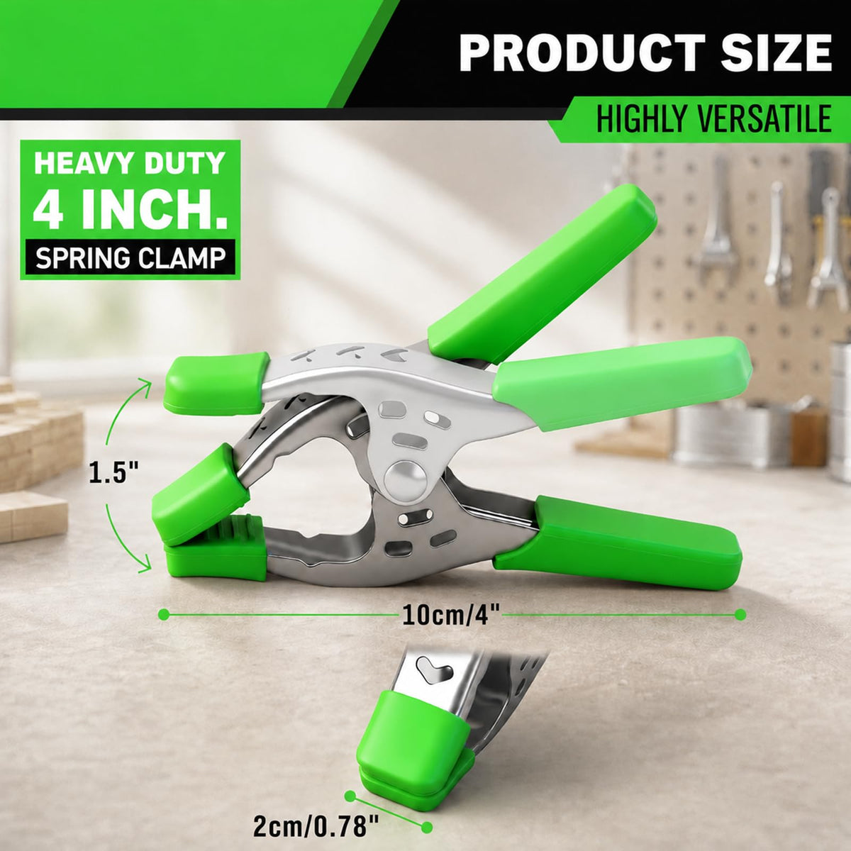 32-Piece 4 inch Spring Clamp, Heavy Duty Metal Spring Clamps, 1.5-inch Jaw Opening Clamps for Backdrop, Pool Cover, Photography