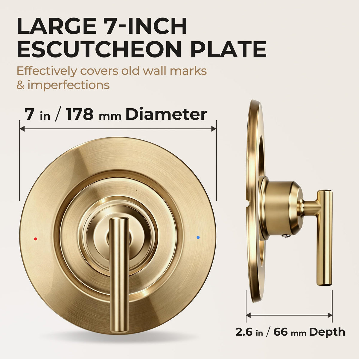 T2901BG Shower Valve Trim Kit Compatible with Moen, Gold