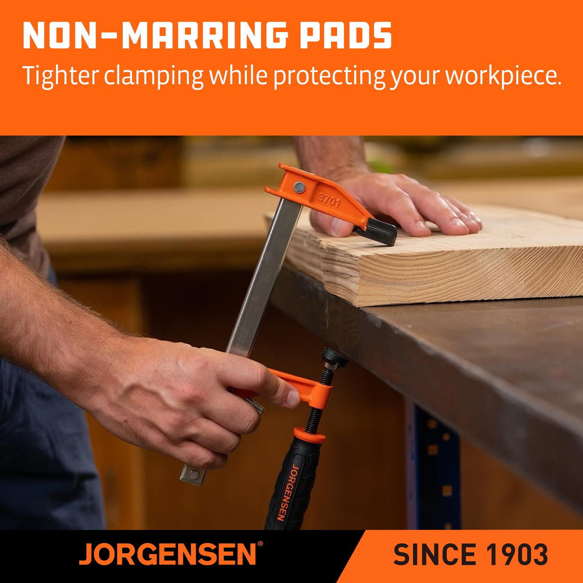 JORGENSEN 4-Pack Steel 600LBS Bar Clamps Set, 6" (2) & 12" (2) F-Clamps