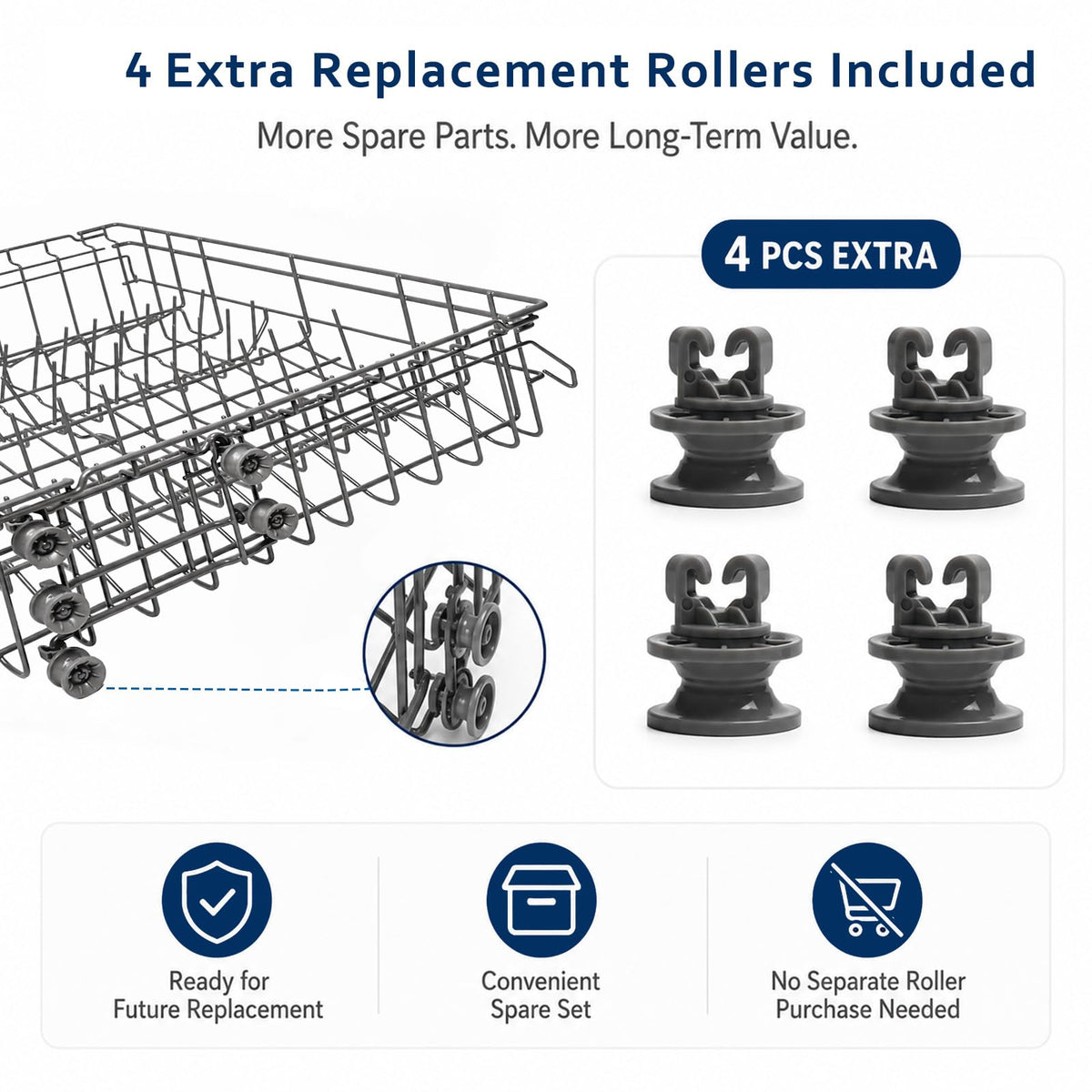 DD82-01385B A/S Dishwasher Rack Assembly Compatible with Samsung Dishwasher Rack Replace Number 4978666 AP6807483 Center Dishrack Fit Samsung DW80R2031US DW80N3030US DW80CG4021SR