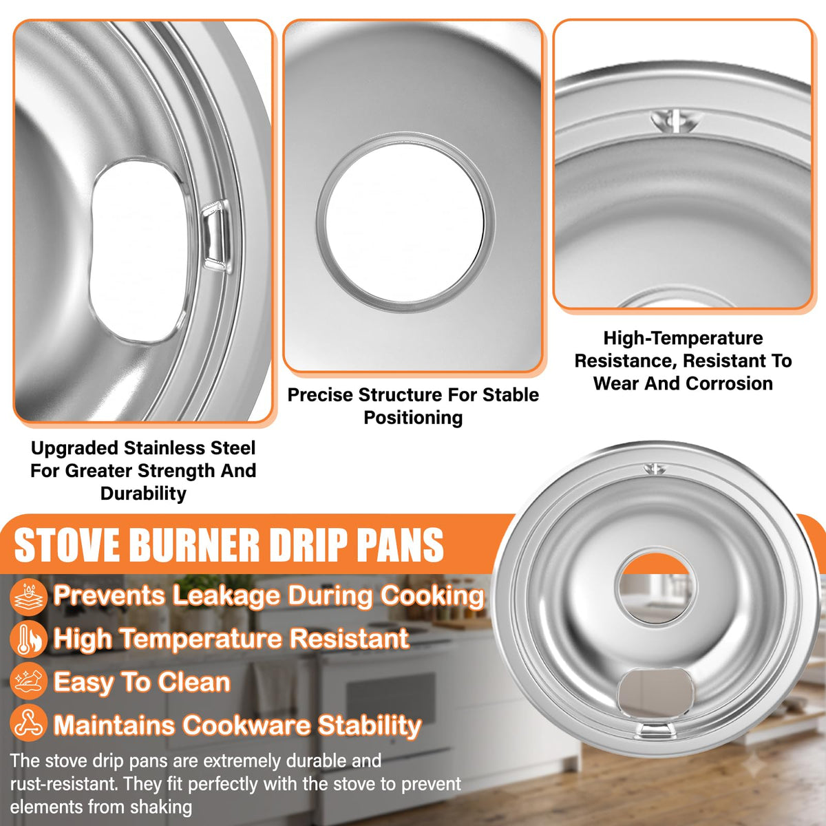 Upgraded GE Drip Pans And WB30M1 WB30M2 GE Stove Burner Replacement Element