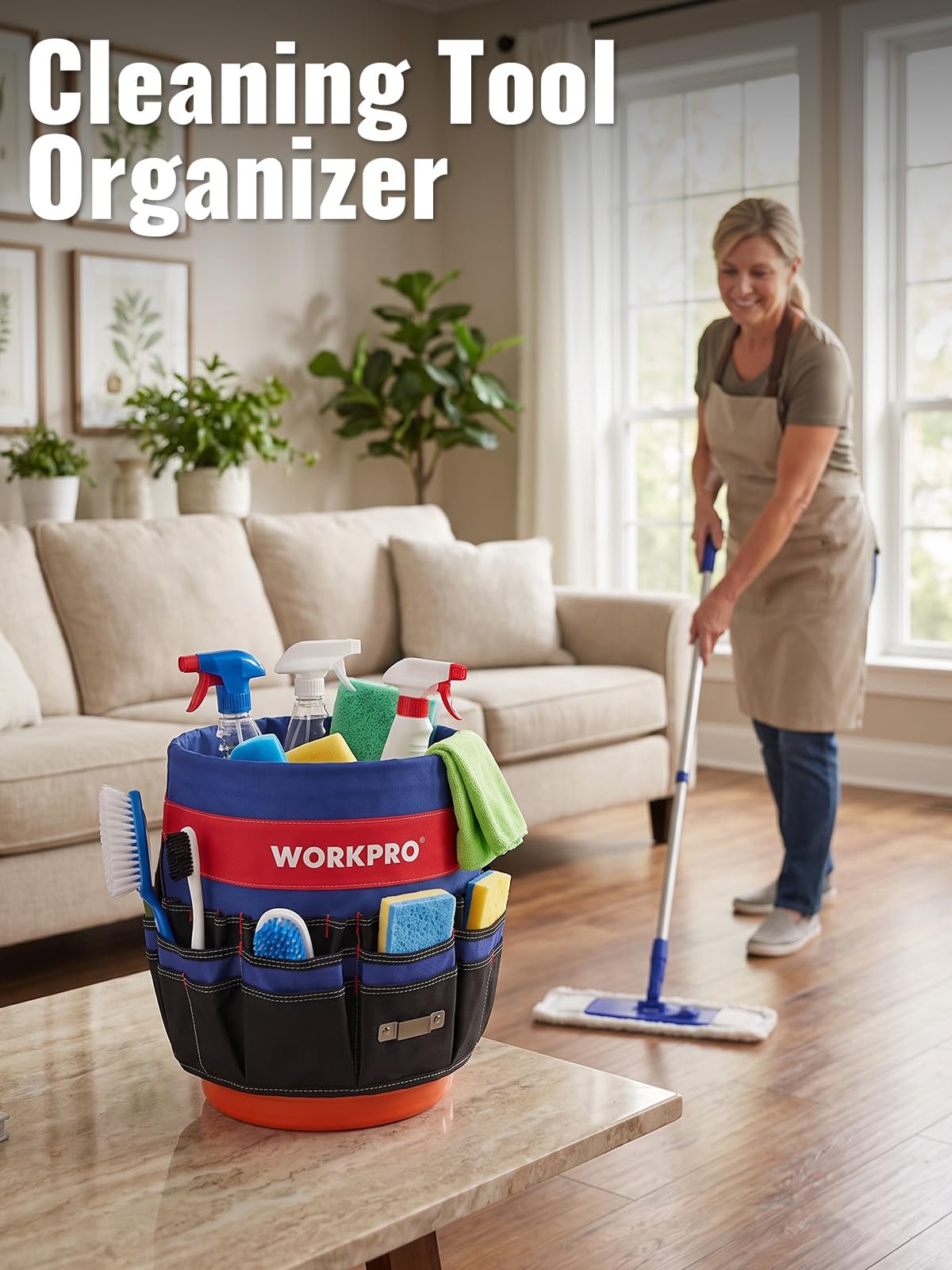 WORKPRO Bucket Tool Organizer with 51 Pockets Fits for 3.5-5 Gallon Bucket