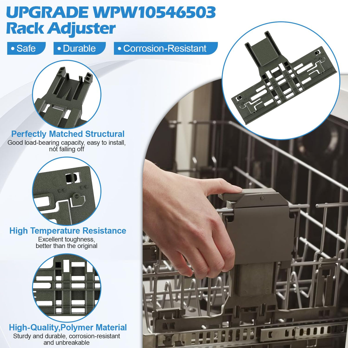 UPGRADED KDTE334GPS0 KDTM354DSS4 KDPE234GPS0 W10306646 Upper Rack Adjuster