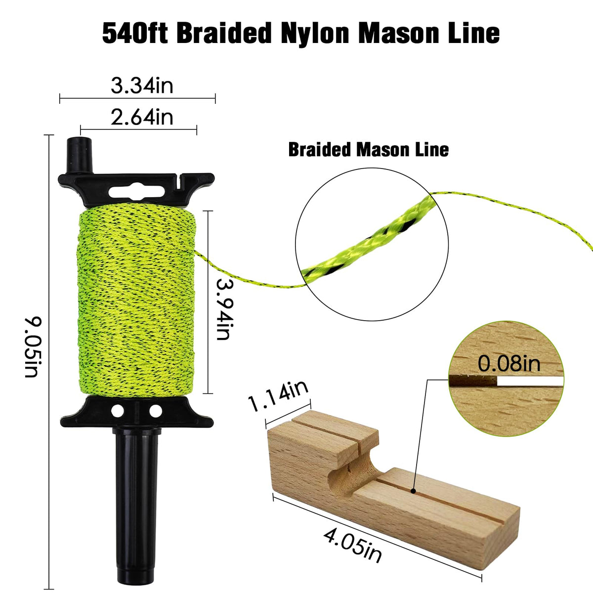 Konvixon 8PCS Mason String Line Set for Bricklaying, Alignment & Masonry
