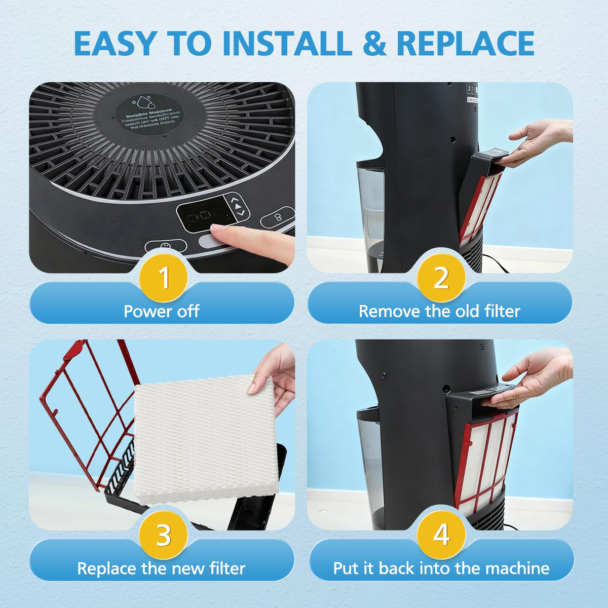iSingo 6 Pack Humidifier Wicking HFT600 Replacement Filters T