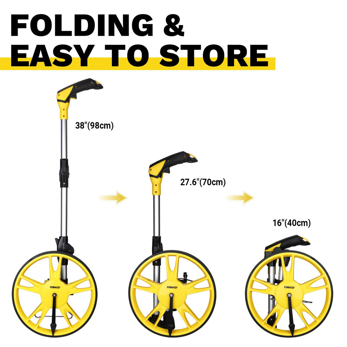 Measuring Wheel: DEKOPRO 12 Inch Measure Wheel in Feet, 99999.9Ft Measuring Wheels, Portable Wheel Measurement Roller One Key to Reset with Storage Bag