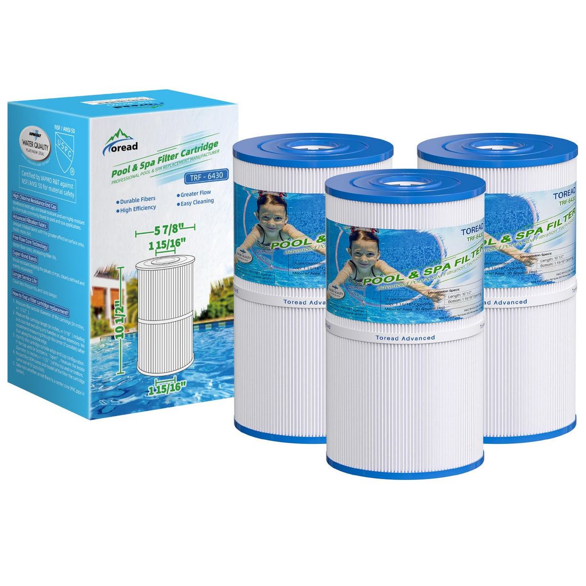 TOREAD Watkins 31489 Spa Filter Replaces Pleatco PWK30, Unicel C-6430