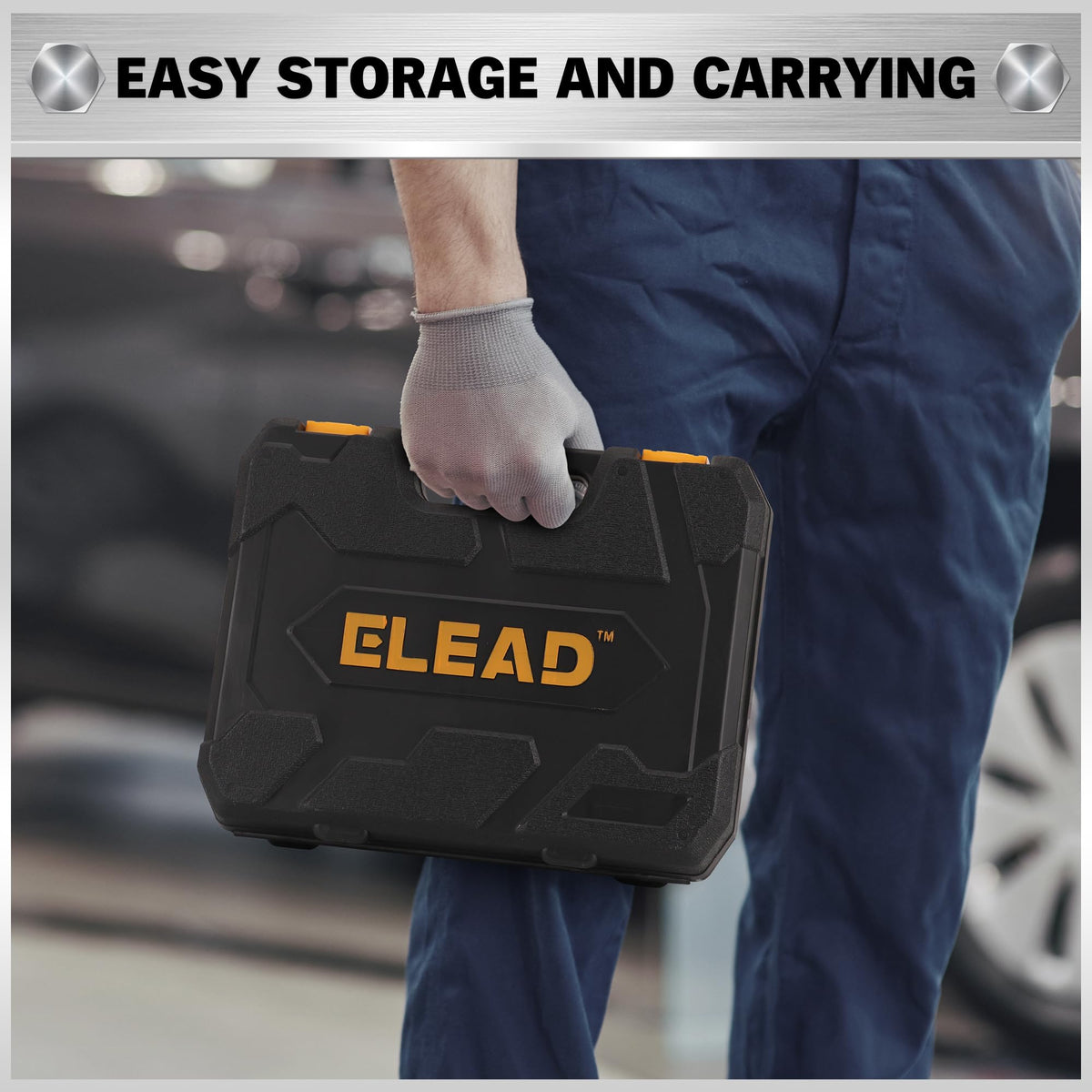 ELEAD 33-Piece Combination Ratchet Wrench Set, SAE & Metric Sizes (1/4" to 3/4" & 6-18mm), 72-Tooth Gear Design, CR-V Steel, Organizer Carry Case, Ideal for Mechanics & DIY