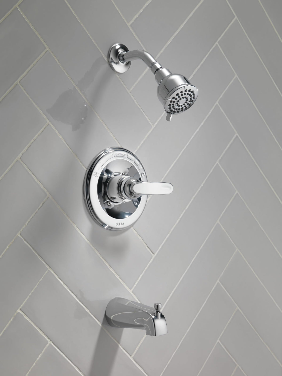 Delta Foundations 13 Series 2-Spray Bathtub and Shower Faucet Set, Brushed Nickel Shower Head and Handle Set, Valve Trim Kit, Stainless BT13410-SS (Valve Not Included)