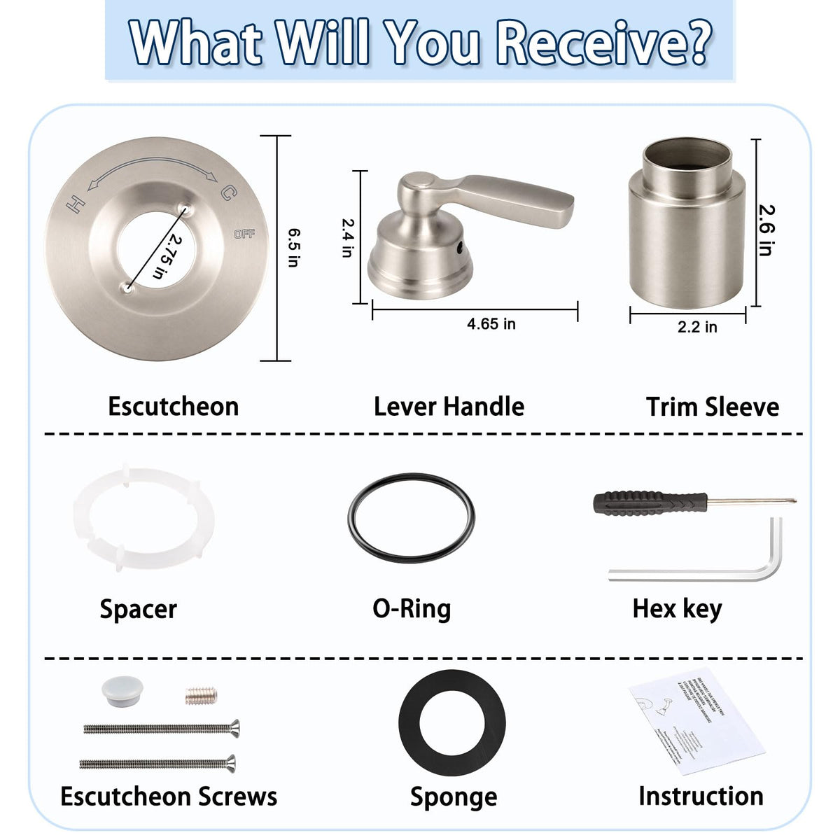 Shower Handle Replacement Compatible with Delta 14 Series, T14032-BL Matte Black Shower Trim Kit for R10000 Series Valves, RP46074 Cartridge, Single Handle, Valve Not Included