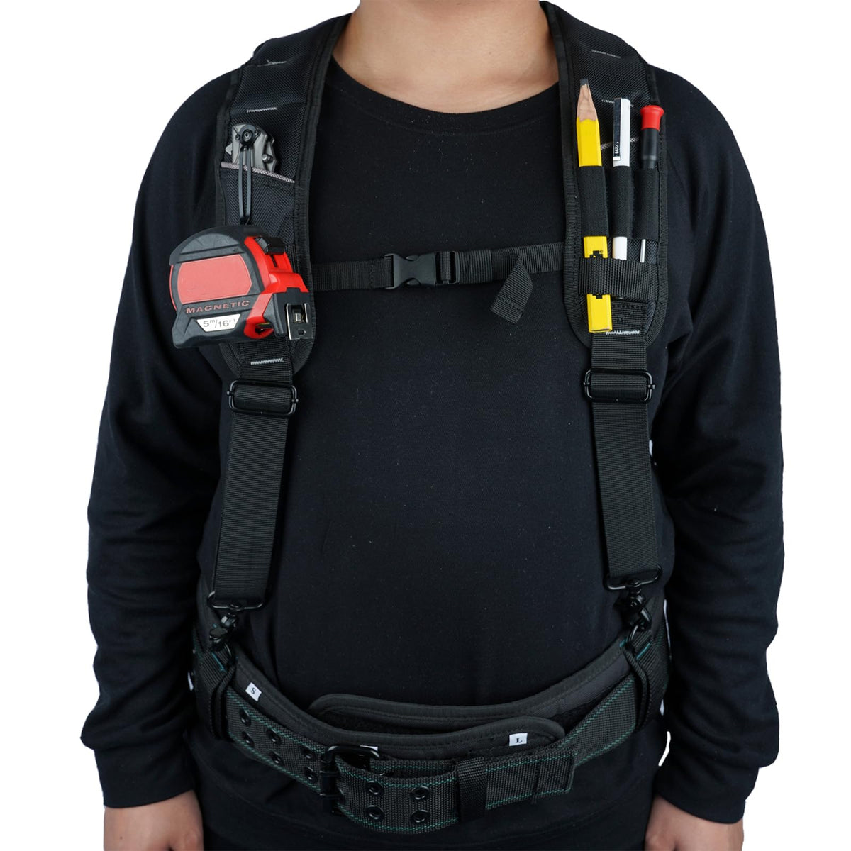 KUNN Tool Belt Suspenders, 3-Points Construction Suspender for Men