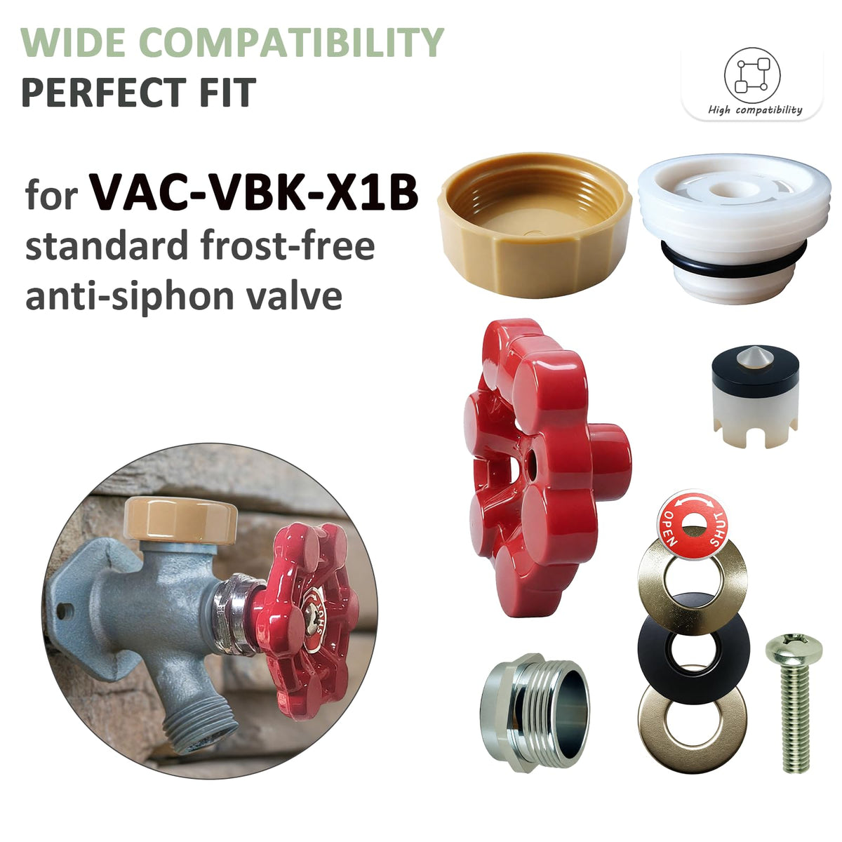 Young dance 12inch Anti-Siphon Frost Free Sillcock, No Lead Brass Frost Proof Outdoor Faucet Bib with Backflow Preventer, 1/2" Push-to-Fit Connector X 3/4 Inch Hose Bibb Frost Free Spigot