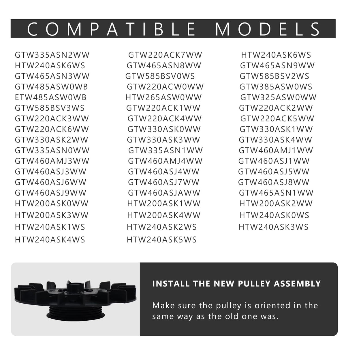 WH03X32218 WH49X25378 Washer 1/3 Hp Motor Pulley &