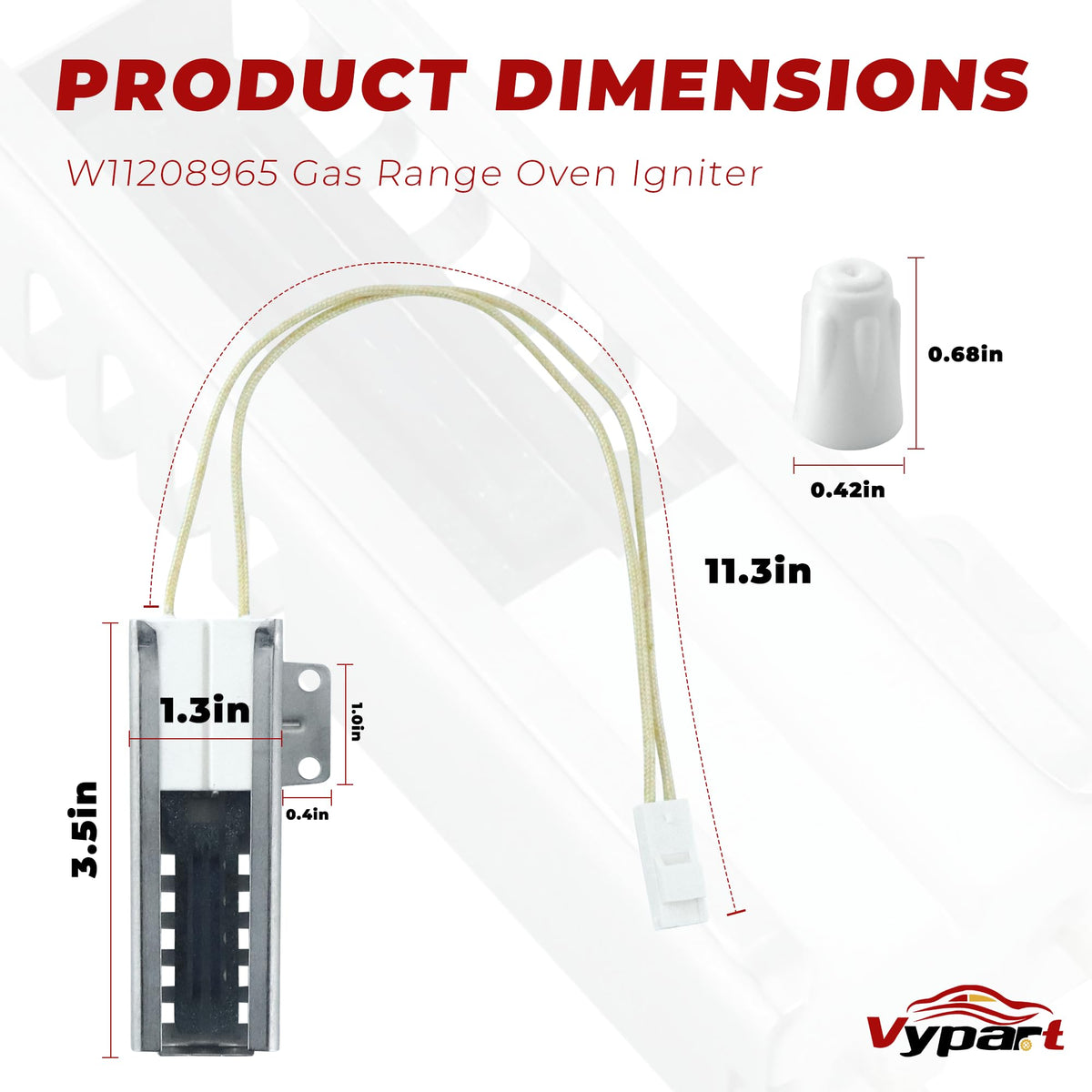W11208965 Oven Igniter for Whirlpool Amana WFG320 WFG505 Series Gas Range