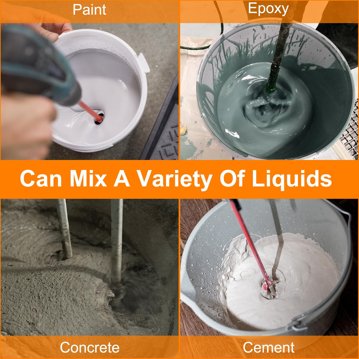 HARFINGTON Concrete Mixing Paddle, Paint Mixer Drill Attachment Cement Mixer Tool Mud Mixer for Mixing Paint Concrete Resin Epoxy