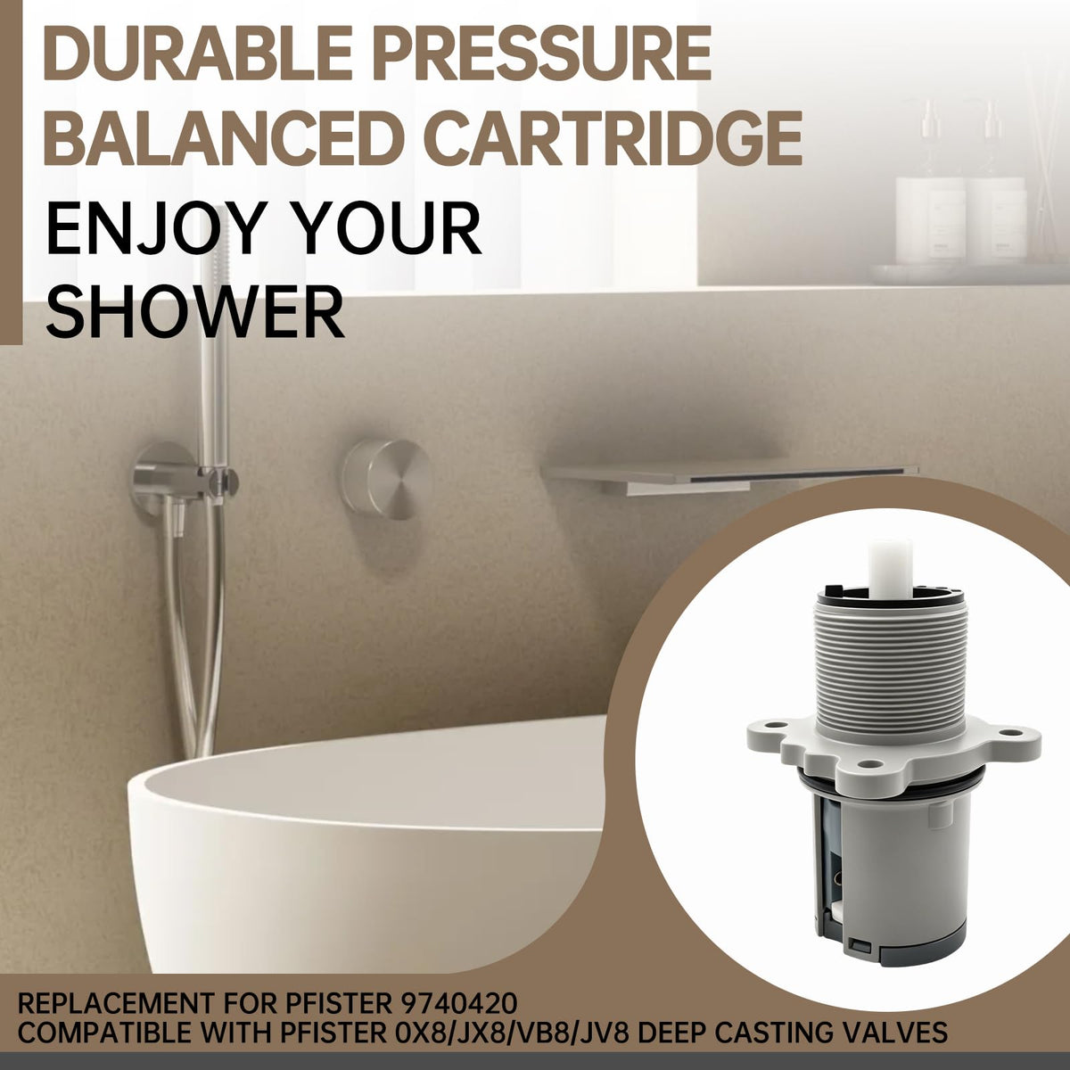 Presan Shower Cartridge Replacement for Pfister 9740420 Pressure Balanced
