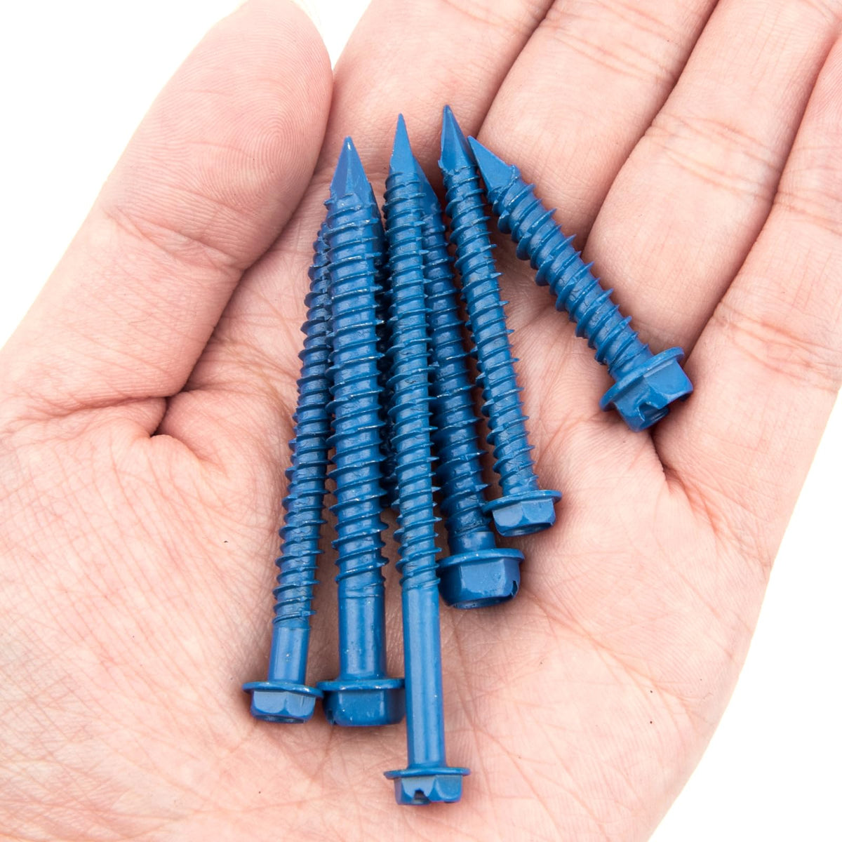 VIGRUE 175PCS Concrete Screws Assortment Kit 1/4" x 1-1/4" to 2-1/4" and 3/16" x 1-1/4" to 2-3/4" 175PCS Hex Head Cement Screws Set Diamond Point for Anchoring to Masonry, Block or Brick