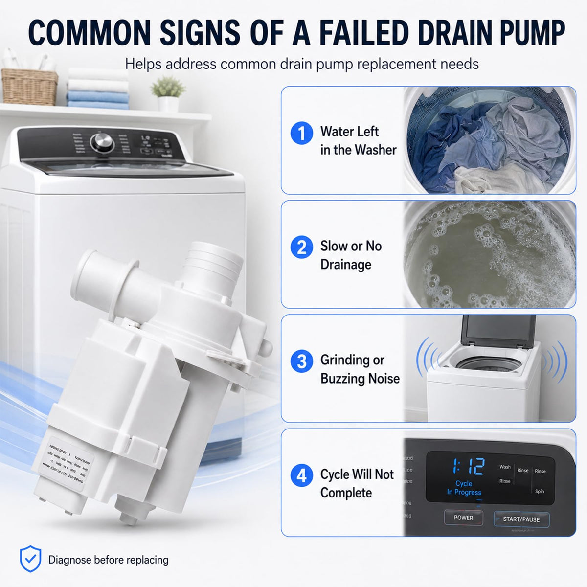 4681EA1007A Washer Drain Pump, DP040-012 Drain Pum