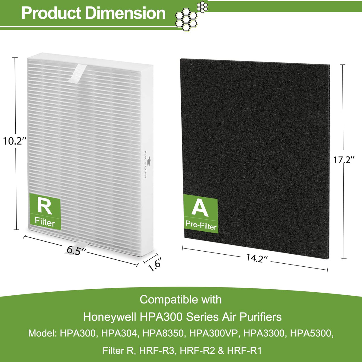 HPA300 HEPA Filter Replacement for Honeywell Air Purifier HPA300 Series