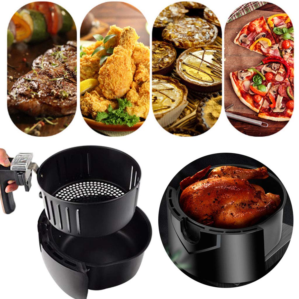 YILIANLIN 2.6L 3.5L Non-stick Air Fryer Basket Baking Drain Oil Frying Accessories Kitchenware Air Fryer Basket Replacement Power Air Fryer Xl, Black