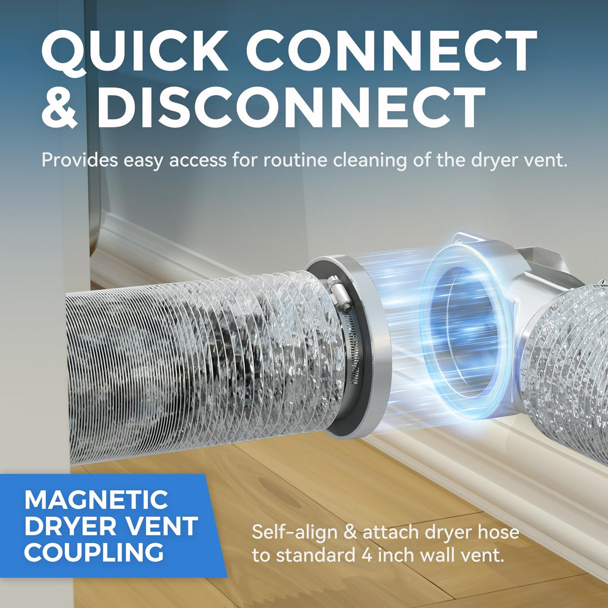 JEEVONY Magnetic Dryer Vent Coupling DV90 Airtight