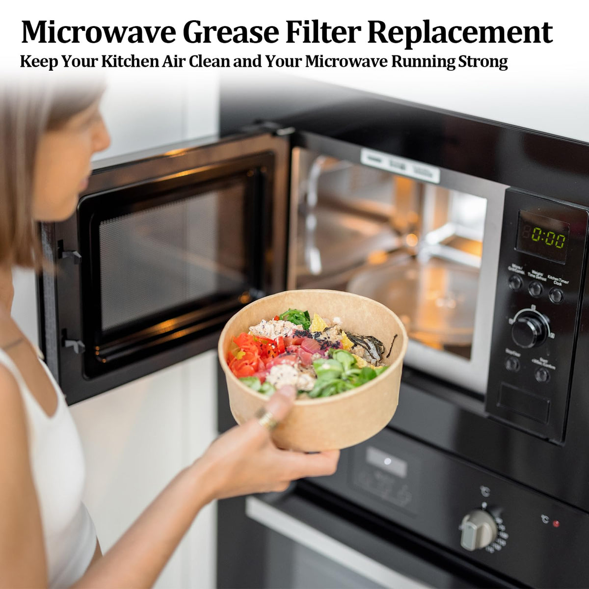 Microwave Grease Filter Replacement 5-1/8" x 7-5/8" Compatible with Over-the-Range Microwave Ovens (2 Pack）