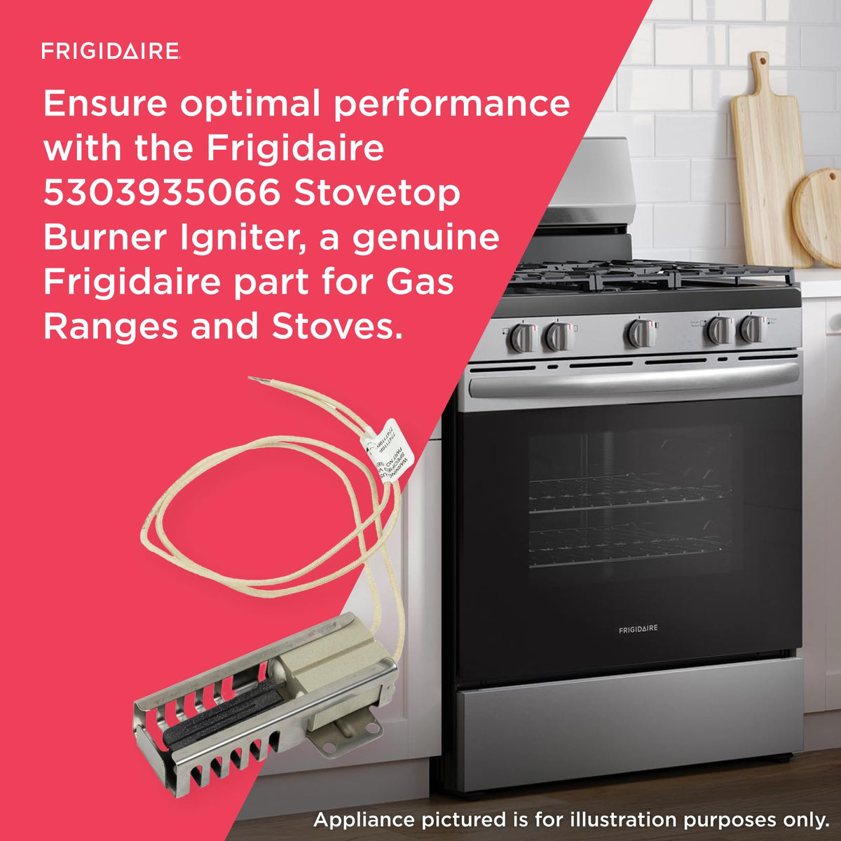 Frigidaire 5303935066 Burner Igniter for Oven Burners, Gold