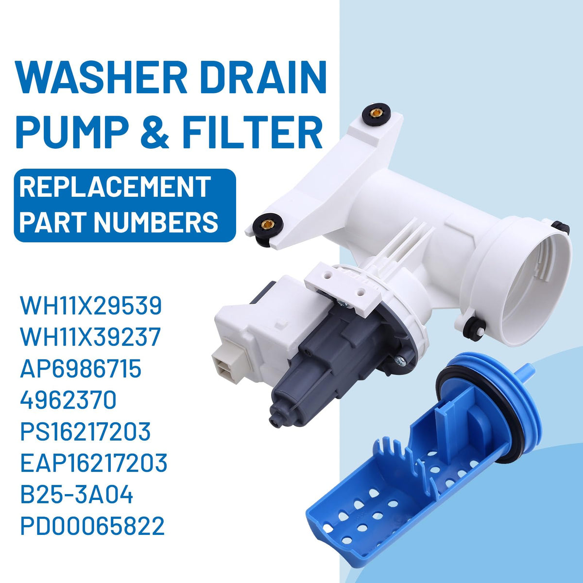 WH11X39237 WH11X29539 Washer Drain Pump for GE GFW550SSN0WW GFW850SPN2RS