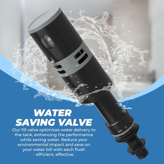 Toilet Fill Valve Replacement, Adjustable 8.7" to 12.2" Toilet Tank Fill Valve, Easy Install, Fix Running Toilet, Quiet Refill, Fits Most Standard Toilets (1 Pack (Single Replacement))