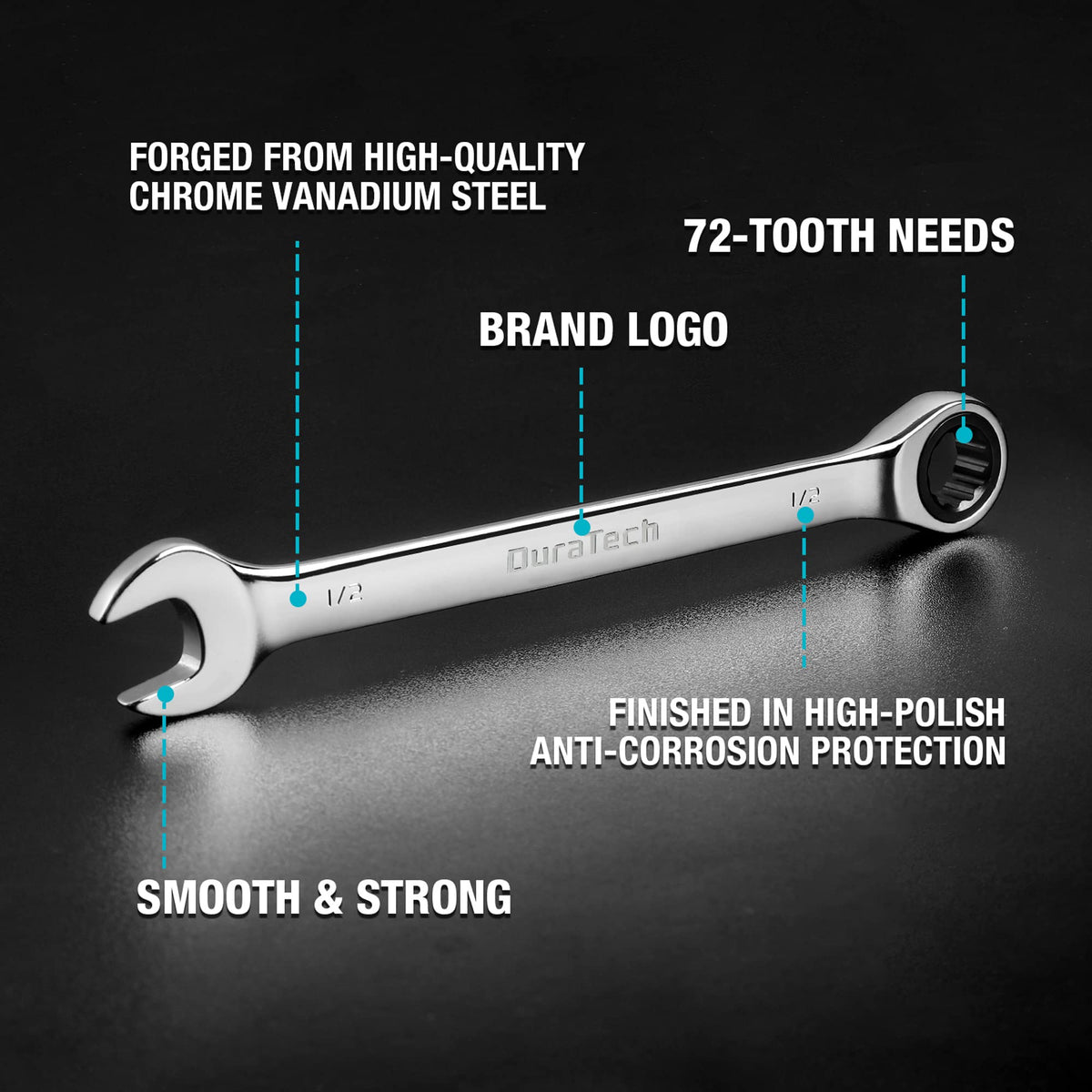 DURATECH 22-Piece Ratcheting Wrench Set, Combination Wrench Set, Metric&SAE