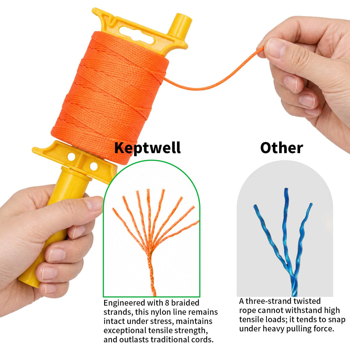 12inch Red Construction String Line Kit: 20 Wood Stakes, 540ft Mason Line, 5 Levels