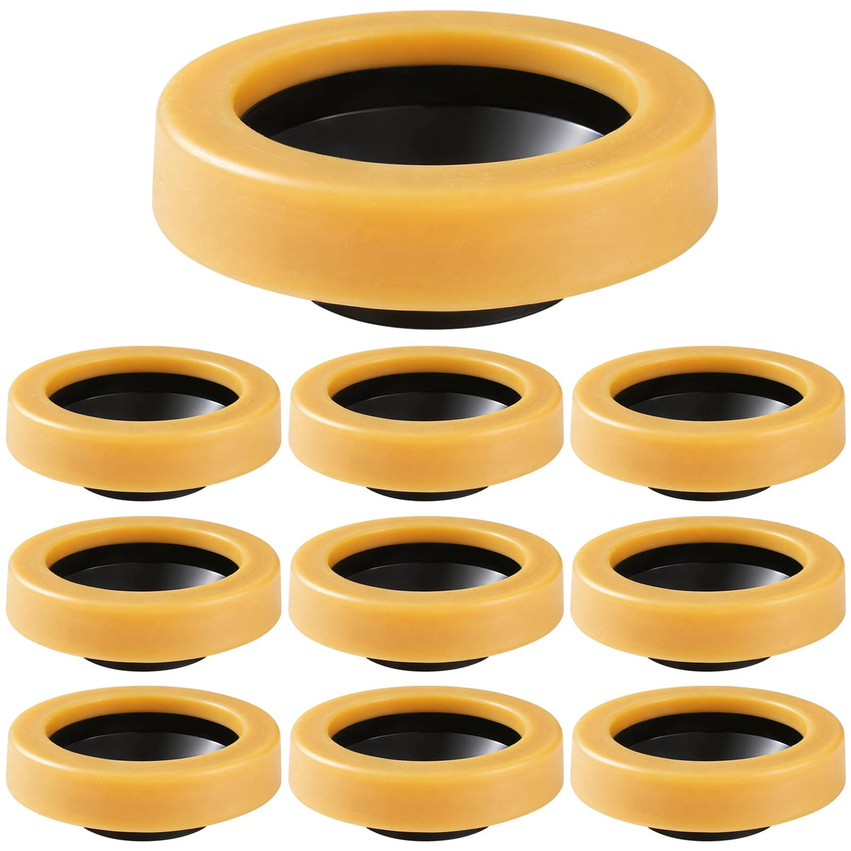 10 Pack Toilet Wax Ring Extra Thick Toilet Bowl Wax Ring Gasket Fits 3-inch and 4-inch Waste Line—Effectively Prevent Gas, Odor and Watertight Leakage Toilet Wax Ring Kit for New Install Re-seat