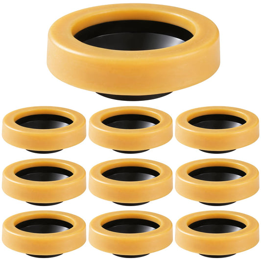 10 Pack Toilet Wax Ring Extra Thick Toilet Bowl Wax Ring Gasket Fits 3-inch and 4-inch Waste Line—Effectively Prevent Gas, Odor and Watertight Leakage Toilet Wax Ring Kit for New Install Re-seat