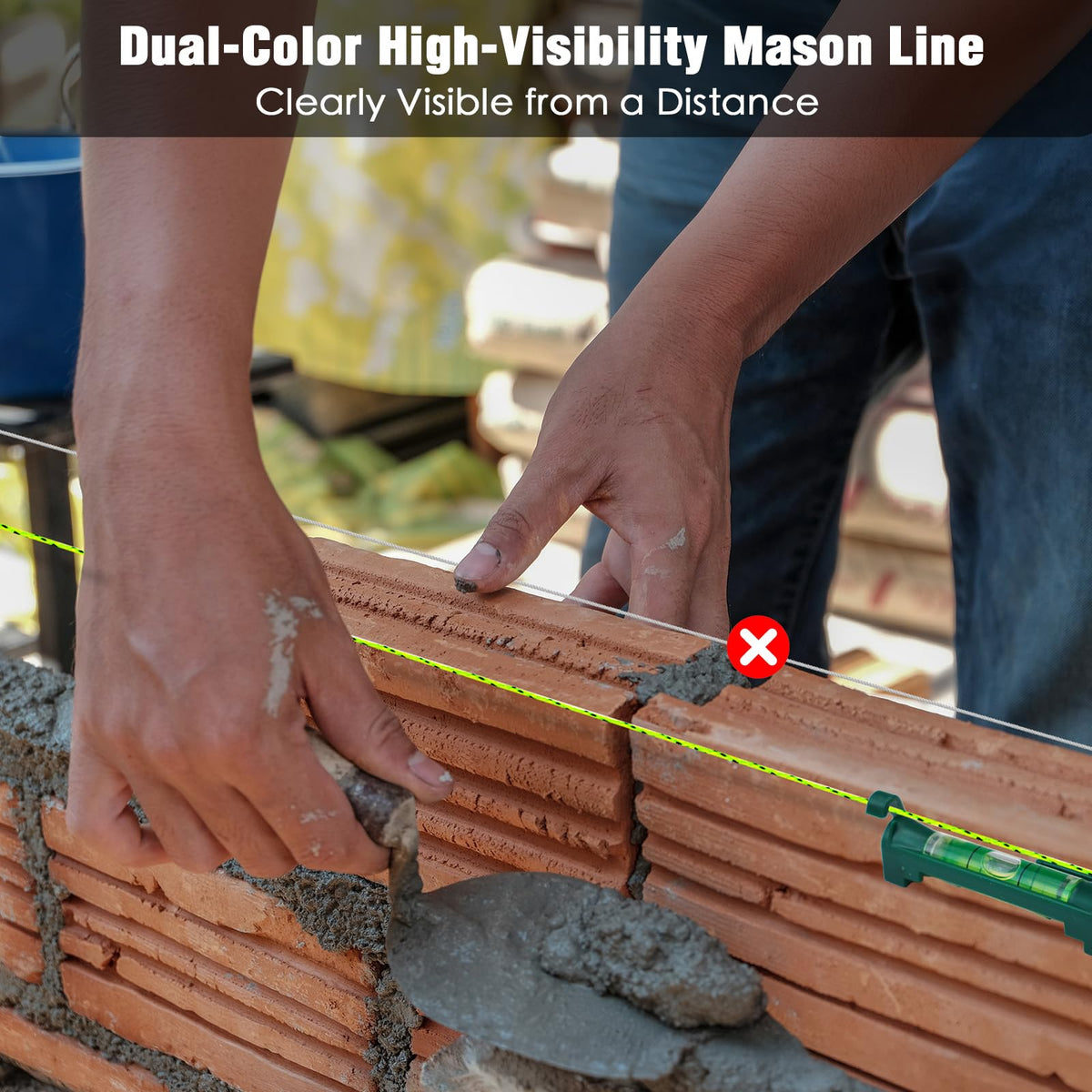 Konvixon 540 FT Masonry String Line with Reel, Post Level & 5 Line Levels