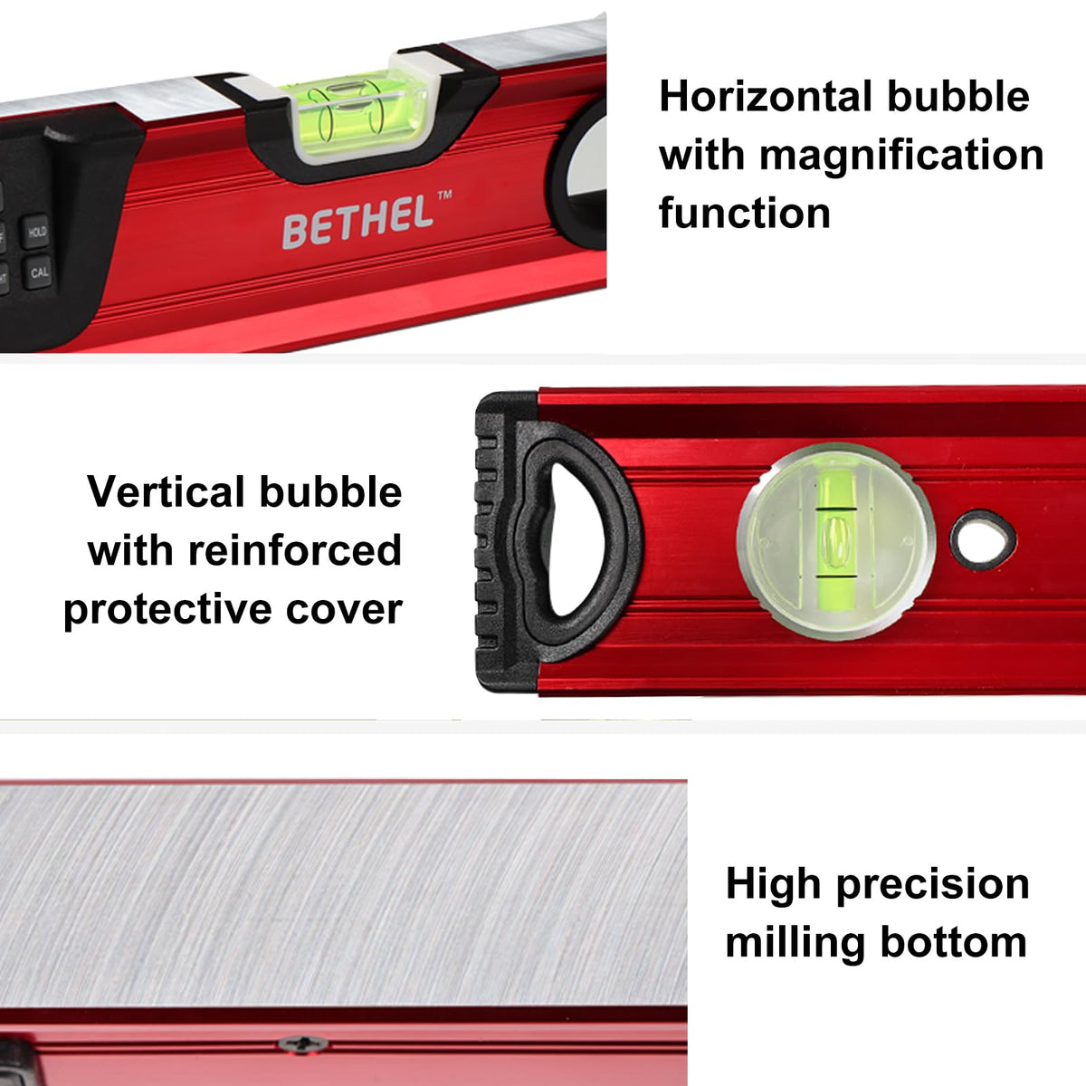 BETHEL 24Inch Digital Level with LCD Display Magnetic torpedo MeasuringTool