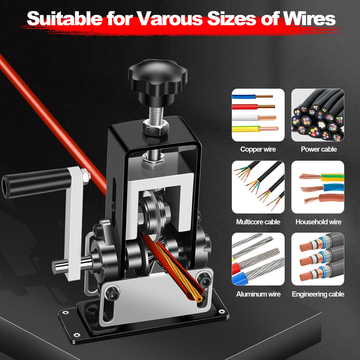 Trivd Frol Manual Wire Stripping Machine, Gauge Wire 0.06"-1"