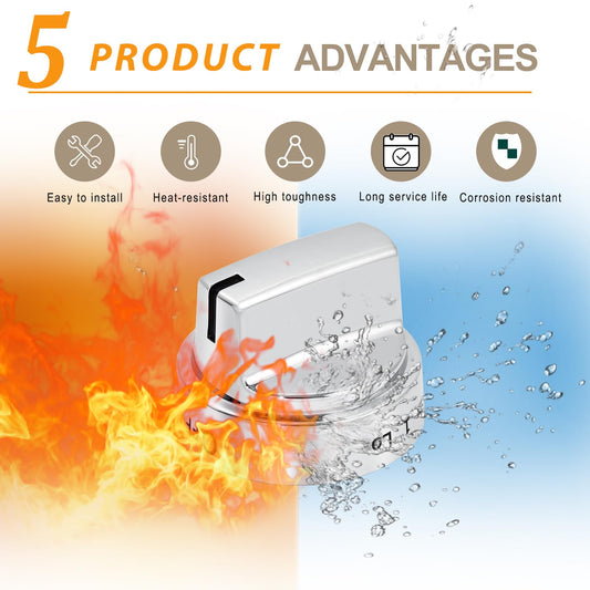 atgestore WB03X24818 222D5786P010 Gas Stove Knob Replacement for GE Stove Parts KIP 5G92 Burner Knobs GE Range Oven Parts Plastic Surface Burner Control Knob Range Cooktop Knobs 5 Pcs