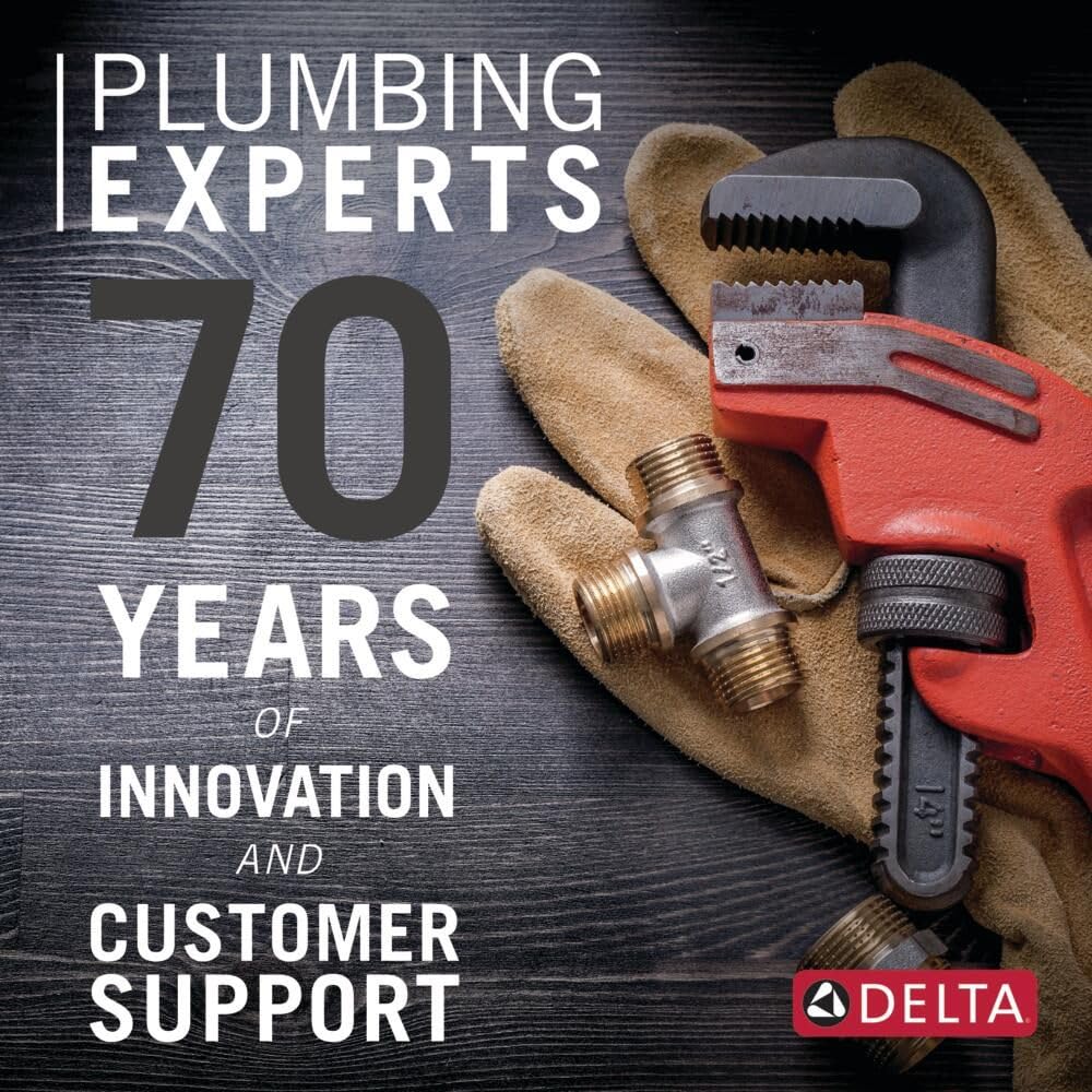 Delta Foundations 13 Series Single-Function Valve Trim Kit, Brushed Nickel Handle Set for Shower Faucet System, Stainless BT13010-SS (Valve Not Included)