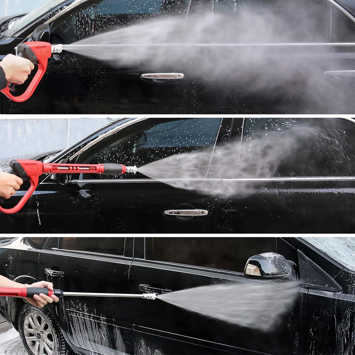 CHAVOR Upgraded Pressure Washer Gun with Extension Replacement Wand, M22 Fitting,7 Inch 30 Degree Curved Rod, 5 Nozzle Tips, 5000 PSI, 47 Inch