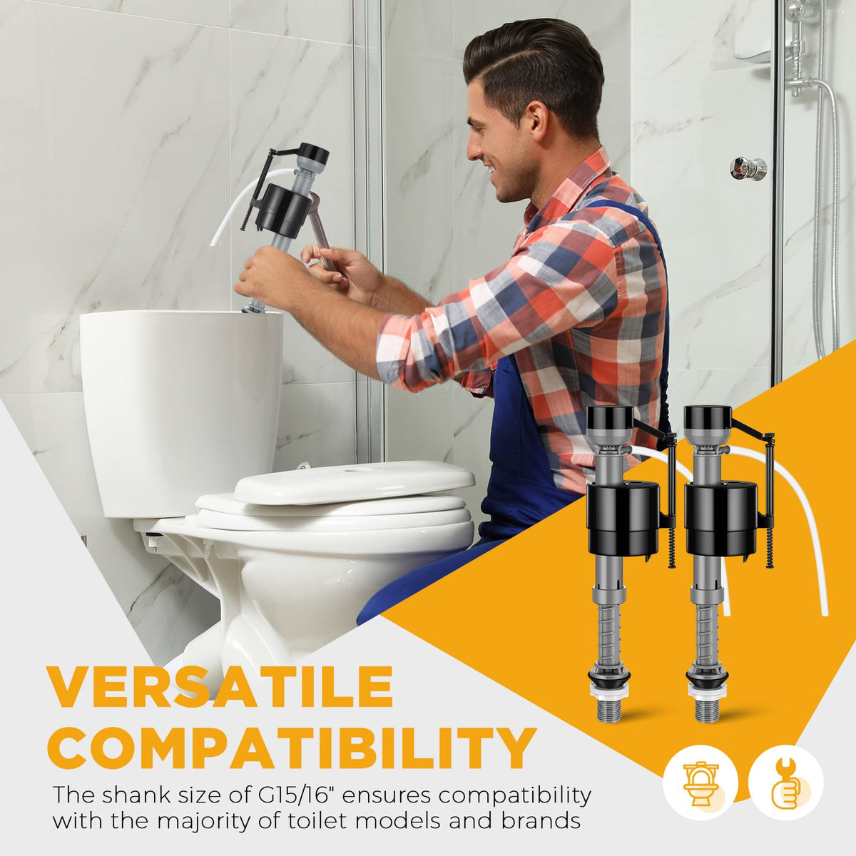 Lasnten 16 Pcs Toilet Fill Valve Toilet Replacement Kit