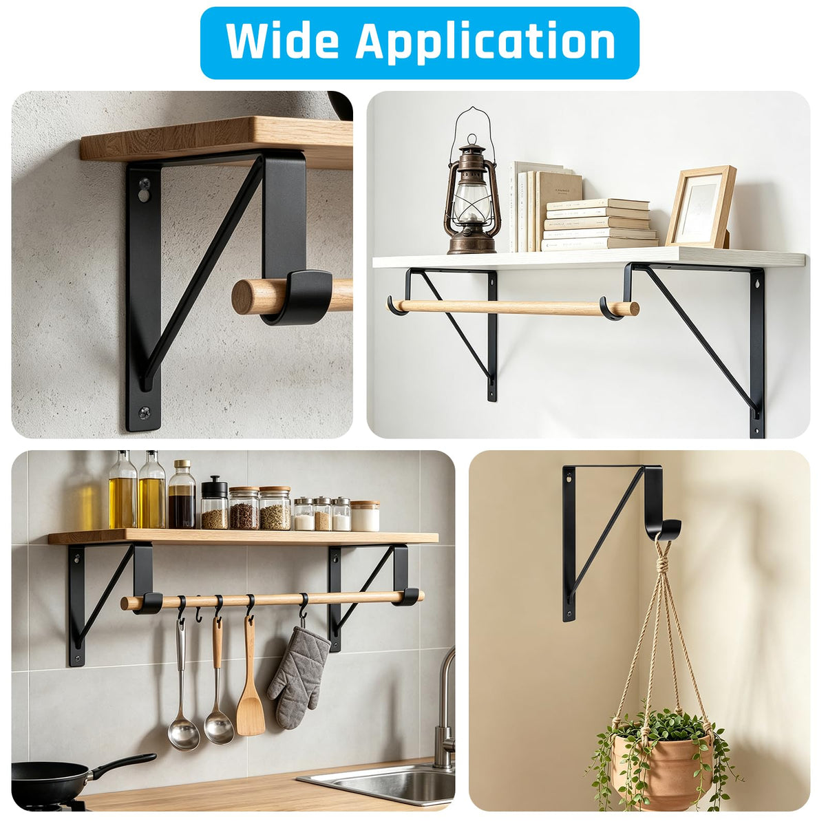 10 PCS Closet Rod Bracket,Closet Shelf Brackets,Closet Rod Support Bracket