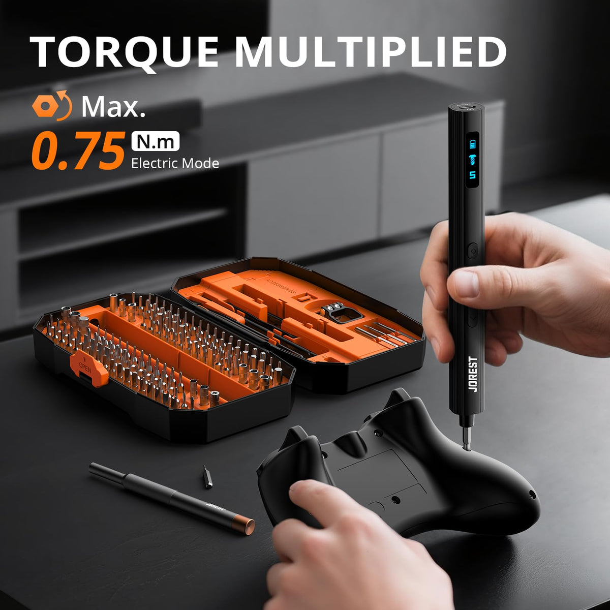 JOREST 155 in 1 Mini Electric Screwdriver, Precision Power Screwdriver Set