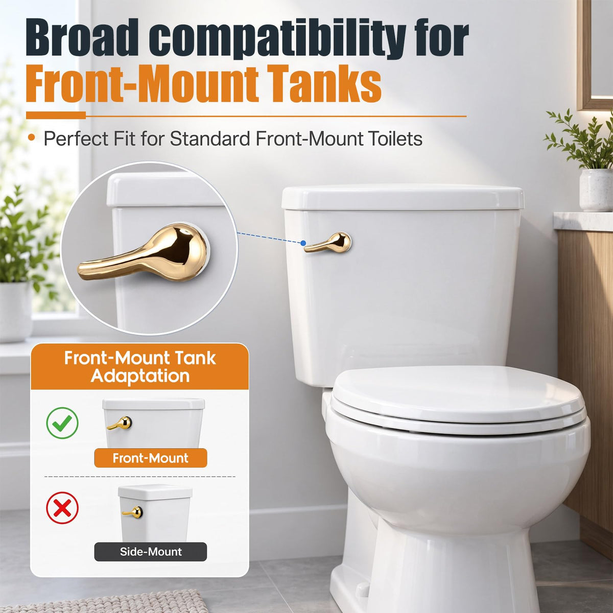 Lasnten 12 Pieces Front Mount Universal Toilet Flush Handle Replacement Kit
