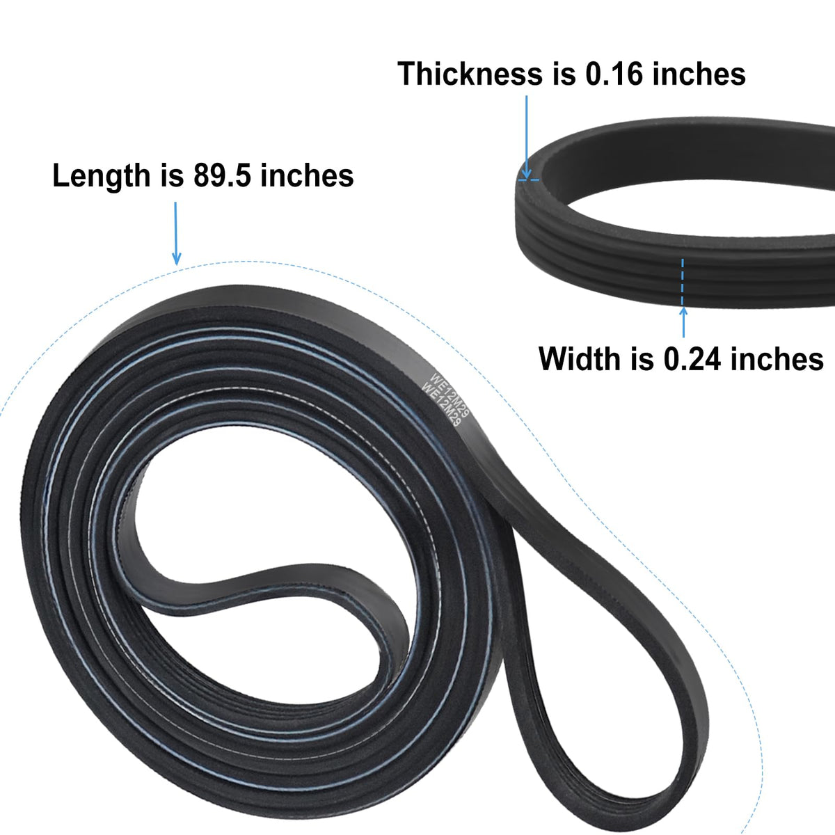 𝐔𝐩𝐠𝐫𝐚𝐝𝐞𝐝 WE12M29 Dryer Drum Drive Belt for G-E Hotpo-int Replaces 137292700 AP4324040 WE12M0022 WE12M22 WE12M29 WE12M33 WE12X21574 by Sikawai