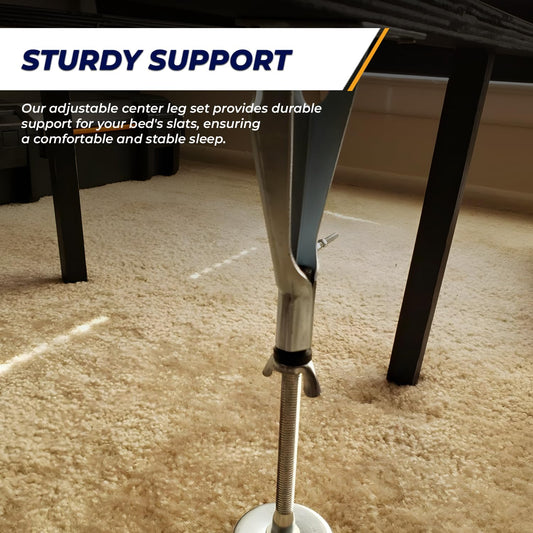 Kings Brand Furniture Adjustable Height Center Support Leg - Bed Frame Feet for Center Support Legs - Replacement Metal Bed Slat Support Leg, Set of 3