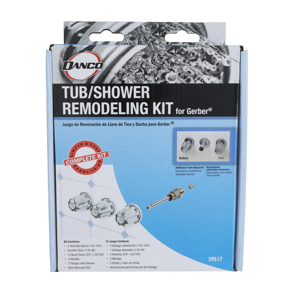 Danco 3-Handle Trim Kit for Gerber, Knob Handle, Chrome (39617)